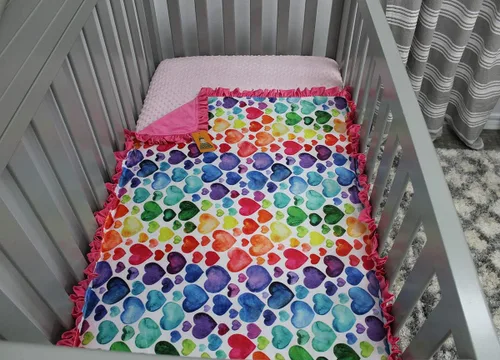 Miniatura 6 de Dear Baby Gear Manta de bebé de lujo con diseño de corazón, doble capa, reversible, hitos y regalos infantiles para niñas, mantas para niños