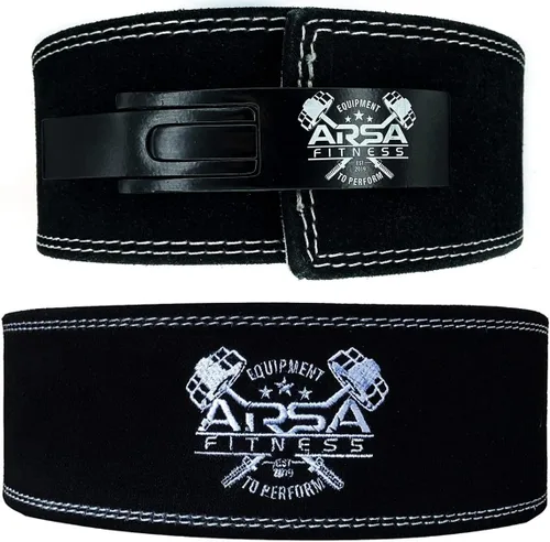 Miniatura 6 de Arsa Fitness - Cinturón de palanca ajustable para levantamiento de pesas para hombres y mujeres, piel de vaca real para levantamiento de pesas