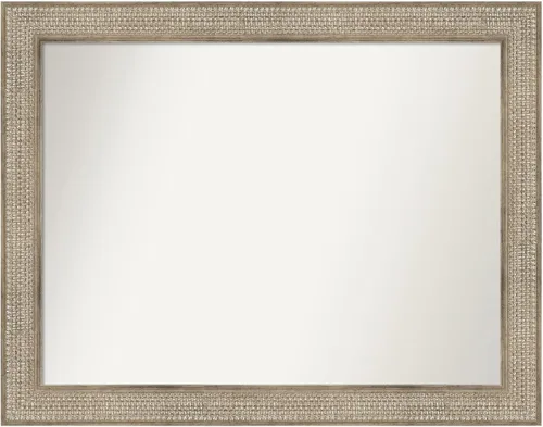 Miniatura 255 de Amanti Art Espejo de baño plateado para sobre fregadero, 26 x 26 pulgadas, espejo cuadrado de níquel pulido, marco de madera tradicional mediano, se