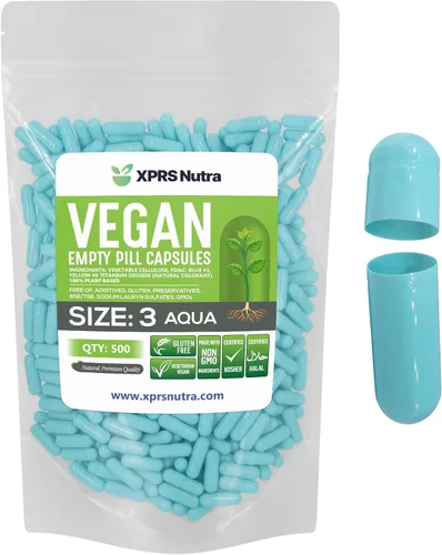 Miniatura 17 de XPRS Nutra Cápsulas Vacías Tamaño 3 - 100 Unidades Píldoras Veganas - Cápsulas de Píldoras Vacías Vegetarianas - Llenado de Cápsulas Vegetales DIY