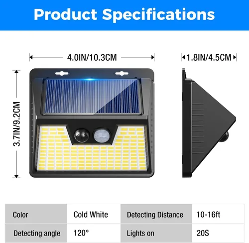 Miniatura 7 de Peasur Luces solares impermeables para exteriores [12 paquetes/140 LED], 3 modos de iluminación solar con sensor de movimiento para exteriores