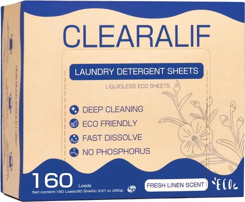 Miniatura 7 de CLEARALIF Hojas de detergente para ropa, lavanda, hasta 480 cargas, ideal para viajes, apartamentos, dormitorios, tiras de detergente para ropa