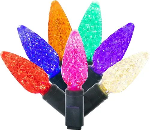 Miniatura 9 de Vickerman El juego de luces X6G8535 cuenta con 50 luces LED en cable verde con espacio de bombilla de 6 pulgadas, 25 pies, magenta