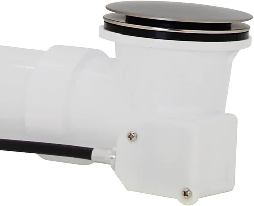 Miniatura 8 de Westbrass Desbordamiento giratorio con pasador para un funcionamiento más fácil y colador de drenaje de hongos, acero inoxidable, D50TP-20