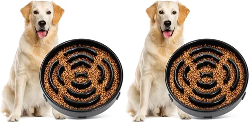 Miniatura 8 de JASGOOD, cuencos de alimentación lenta para perros grandes, antiasfixia, comedero más lento, tazón de rompecabezas para mascotas de alimentación