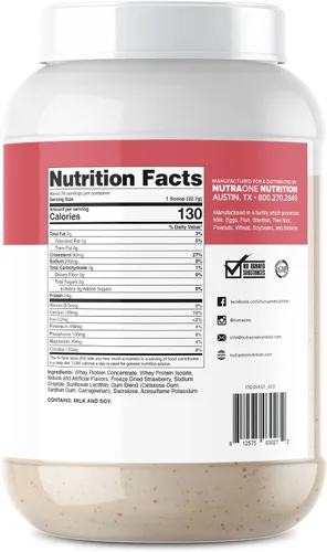 Miniatura 3 de NutraOne ProteinOne Whey Protein Promueve la recuperación y desarrolla músculo con un batido de proteínas en polvo para hombres y mujeres