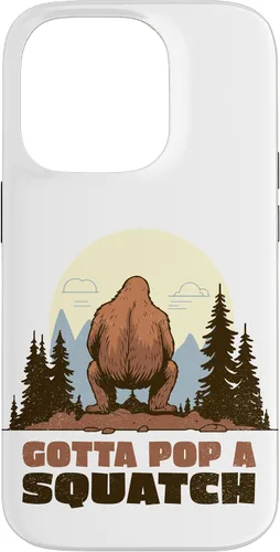Miniatura 17 de Funda divertida para iPhone 16, diseño de Bigfoot Gotta Pop A Squatch Squat Poop Joke