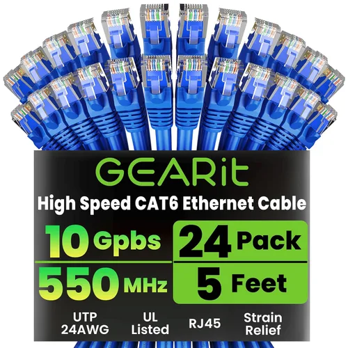 Miniatura 51 de GearIT Cable Ethernet Cat 6 de 1.5 pies y 18 pulgadas (paquete de 24) - Cable de conexión Cat6, cable de conexión Cat 6, cable Cat6, cable Ethernet