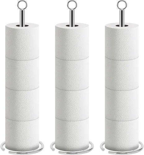 Miniatura 16 de NearMoon Soporte de papel higiénico para baño, soporte independiente con reserva, soporte para 4 rollos de papel de espacio para encimera de Acabado