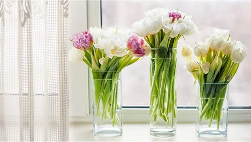 Miniatura 4 de WGV - Bloque de vidrio cuadrado alto para florero, longitud 3 pulgadas, altura 6 pulgadas, recipiente floral transparente, portavelas, terrario