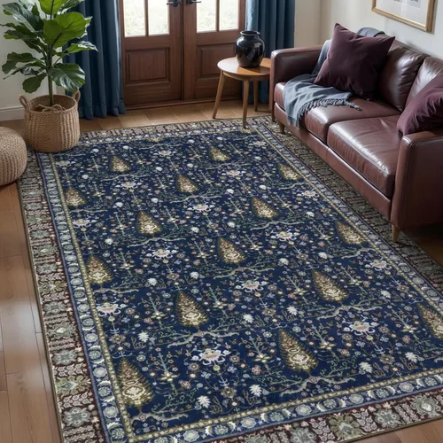 Miniatura 159 de Tangsoo Alfombra lavable para pasillo, antideslizante, 2 x 6 pies, estilo bohemio, floral, vintage, para entrada, suelo suave, para cocina, baño