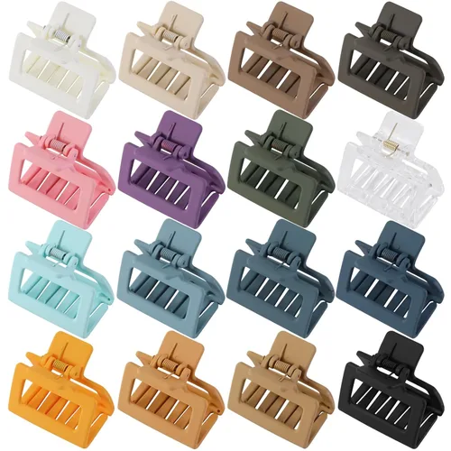 Pinzas pequeñas para el cabello para mujeres y niñas, pinzas rectangulares medianas de 2 pulgadas para cabello fino/fino, mandíbula mate de sujeción