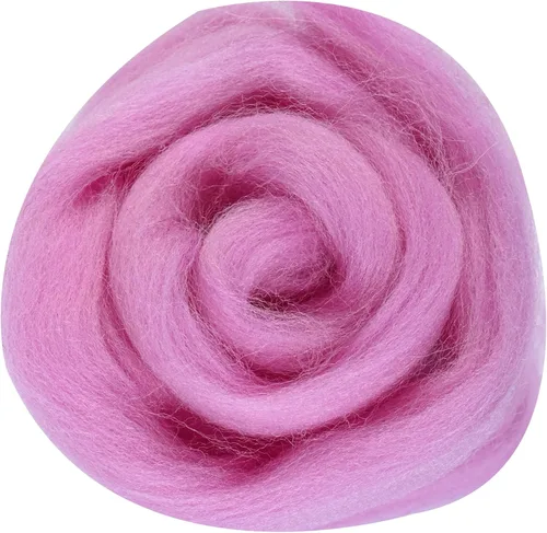 Miniatura 141 de 24 tipos de lana rosa, 4.23 oz (120 g), adecuado para fieltro húmedo y fieltro de aguja de telas hiladas de lana. Un paquete de prueba está Tonos