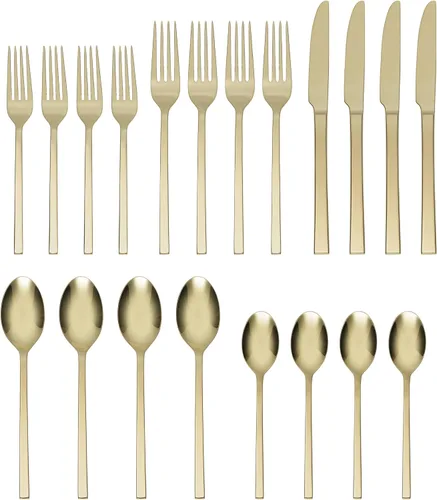 Miniatura 3 de Allay Champagne - Juego de cubiertos de 20 piezas para uso diario, servicio para 4