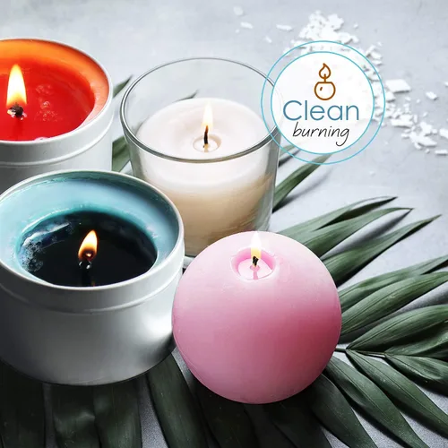Miniatura 6 de Hearth & Harbor Cera de soja natural y suministros para hacer velas de bricolaje – 5 libras de copos de cera de soja, latas de vela con tapa