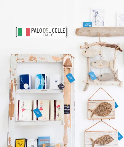 Miniatura 3 de Palo Del Colle, Italia - Letrero de bandera italiana - Letrero de metal novedoso para decoración del hogar, decoración de pared de restaurante