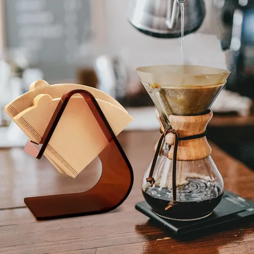 Miniatura 7 de Paquete de 2 soportes de filtro de café acrílicos lujosamente pulidos de 0.197 pulgadas de grosor (aptos para todos los tamaños), soporte