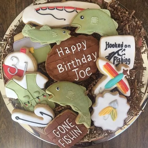 Miniatura 5 de Juego de 7 piezas de cortador de galletas de pesca Gone, de acero inoxidable, camiseta deportiva Fis de bastón de caramelo, moldes de galletas