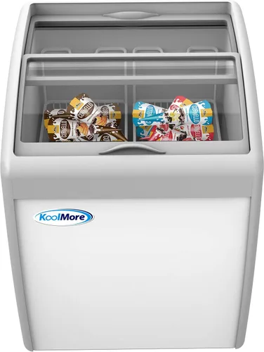 KoolMore - Vitrina comercial para congelador de helados MCF-6C, congelador horizontal con tapa de vidrio y 2 canastas de almacenamiento y tapa