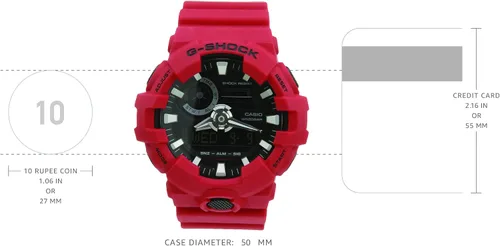 Miniatura 4 de Reloj Casio G-shock Ana Digi Red para hombre 6562ft resistente al agua con día y fecha GA-700-4A