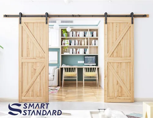 Miniatura 6 de Gancho para puerta Smartstandard deslizante, para puertas de graneros, con forma de "I", color negro, negro