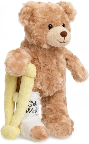 Miniatura 10 de Jolitee Oso de peluche con brazo roto con brazo izquierdo o derecho, regalo de recuperación de animales de peluche para niños, 10.5 pulgadas