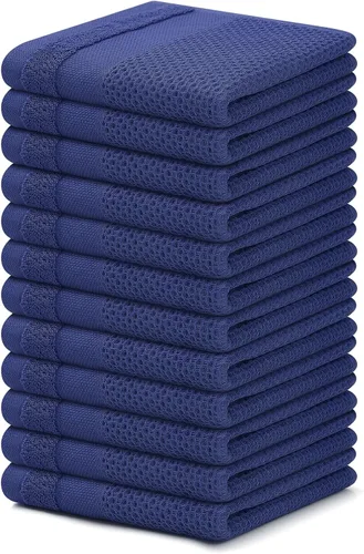 Miniatura 53 de Homaxy Paños de cocina 100% algodón, paquete de 8 – 12 x 12 pulgadas, tejido de gofre, muy suaves y absorbentes, paños de cocina de secado rápido
