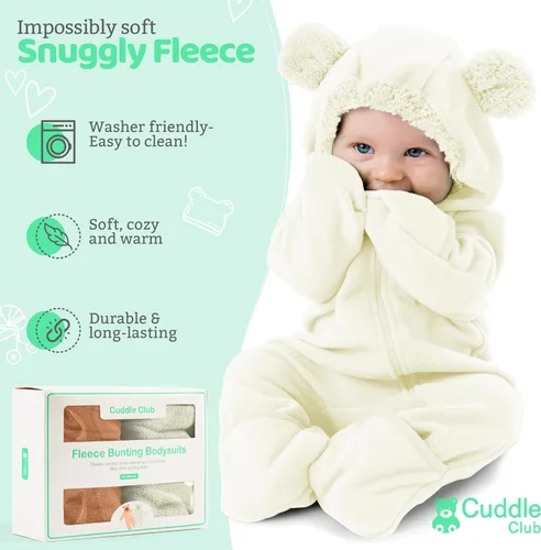 Miniatura 123 de Enterizo de vellón para bebé, rómper de una sola pieza con capucha para niños, ropa para exteriores, chaqueta infantil