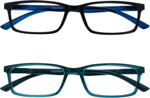 OPULIZE SEE Gafas de Lectura con Bloqueo de Luz Azul para Mujeres y Hombres, Marco Estrecho, Bisagras de Resorte, Gafas para Computadora y Juegos,