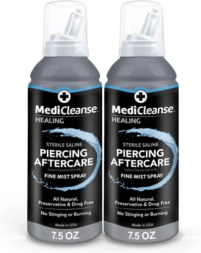 Miniatura 8 de MediCleanse Aerosol salino estéril para el cuidado posterior de perforaciones en pulverización de niebla fina, 7.5 onzas, todo natural, sin alcohol