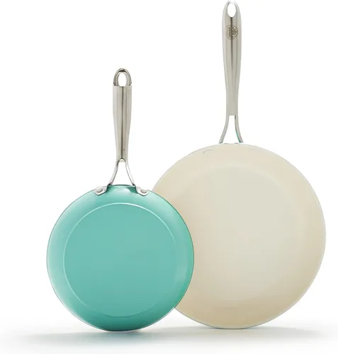 Miniatura 15 de GreenLife Artisan - Sartén antiadherente de cerámica saludable, cazuela jumbo de 5 cuartos de galón con mango ayudante y tapa, mango de acero