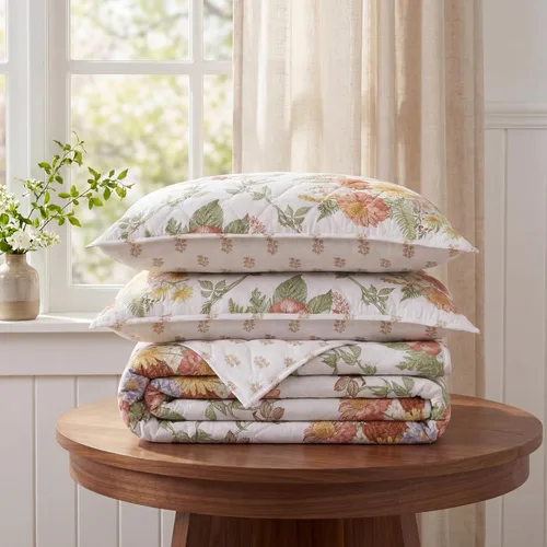 Miniatura 9 de WRENSONGE Juego de edredón floral tamaño Queen, colcha reversible de 3 piezas, ligera, suave, juego de ropa de cama con costuras de diamante