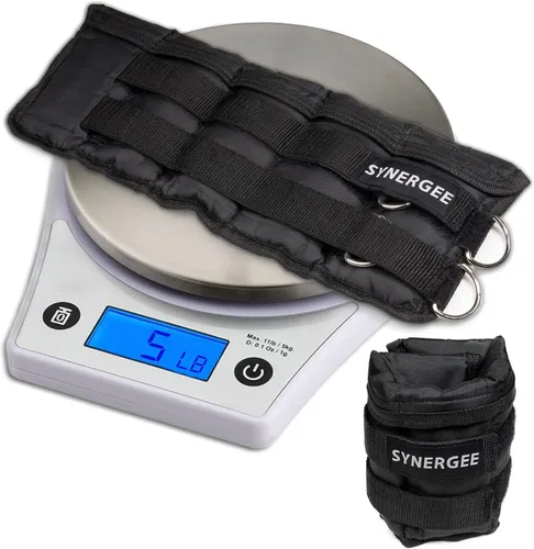 Miniatura 6 de Synergee Pesas ajustables para tobillo/muñeca de ajuste cómodo (juego de 2). Disponible en 5 libras, 10 libras y 20 libras. Talla única. b) 10 lbs