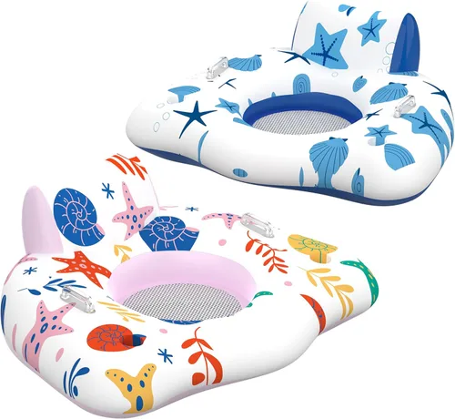 CACSPS Flotadores inflables de piscina para adultos, sillas flotantes con portavasos, flotadores de piscina resistentes para diversión acuática de