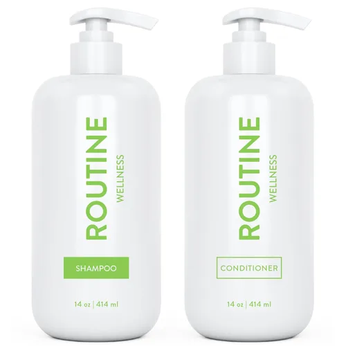 Miniatura 2 de Routine Wellness Set de champú y acondicionador y suero capilar para cabello más fuerte - Biotina Color seguro Sin sulfatos Vegano Probado
