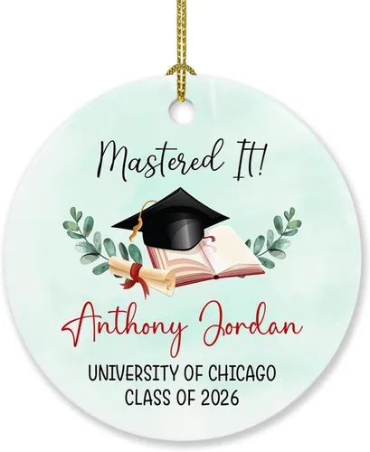 Miniatura 11 de Adorno de graduación «and So The Adventure Begins», adorno de graduación con nombre personalizado, regalo para graduación, escuela secundaria