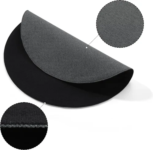Miniatura 6 de Textile - Juego de 6 manteles individuales de lino de arpillera de doble cara, antideslizantes, lavables, para mesa de comedor (redondo, gris, negro)