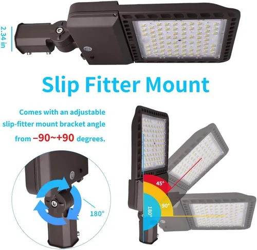 Miniatura 7 de Paquete de 4 luces LED de estacionamiento para exteriores de 300 W con fotocélula del atardecer al amanecer y ajustador deslizante, luz diurna