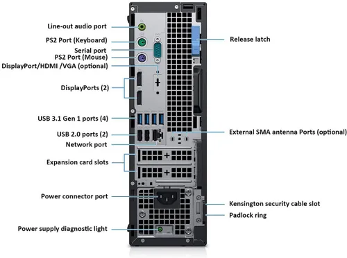 Miniatura 4 de Dell OptiPlex 7070 SFF (factor de forma pequeño) PC de sobremesa Intel Core i7-9700 32GB RAM 1TB SSD (sin unidad óptica) Windows 11 Pro (renovado)