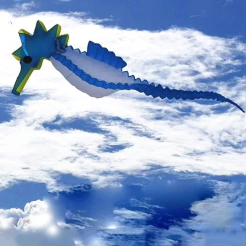 Miniatura 3 de HFLY - Colgante inflable suave de 16.4 ft de línea de cometa de caballito de mar para adultos Ripstop Nylon Animal Show Seahorse Kite colgante