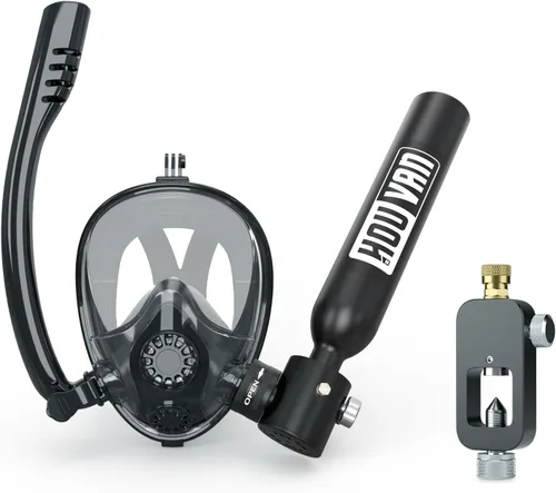 Miniatura 8 de Mini tanque de buceo con máscara de esnórquel 0.5L, tanque de buceo inflable con máscara de cara completa, botella de reserva Pony, tanque de aire