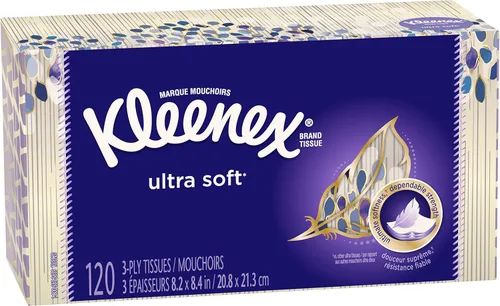 Miniatura 8 de Kleenex - Pañuelos faciales ultrasuaves, 8 cajas planas, 180 pañuelos por caja, 3 capas, el embalaje puede variar Blanco