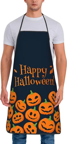 Miniatura 2 de Delantales de Halloween para mujeres, decoraciones de calabaza de Halloween para hombres, parrilla, cocinero, cocina, delantal de otoño, regalos