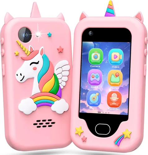 Miniatura 10 de Lapare - Teléfono inteligente para niños, 2.8'' de pantalla táctil HD con cámara doble para niños, teléfono de juguete de dinosaurio
