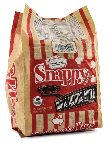 Snappy Palomitas de maíz para microondas con mantequilla para cine y cine, 3.5 onzas, paquete de 48