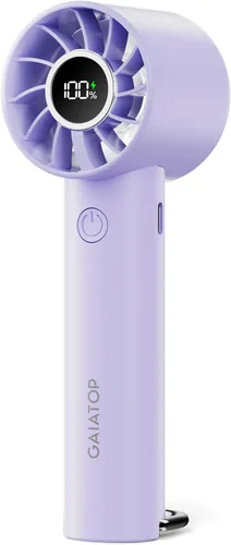 Miniatura 8 de Gaiatop Ventilador Mini Portátil, Ventiladores de Mano de 3 Velocidades con Pantalla de Energía y Linterna, Batería Recargable USB, Enfriamiento