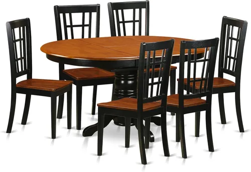 Miniatura 11 de East West Furniture KENI5-BCH-C - Juego de muebles de comedor de 5 piezas, incluye una mesa de cocina ovalada con hojas de mariposa y 4 sillas