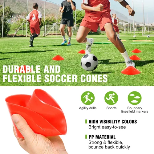 Miniatura 4 de 8x6ft,12x6ft Soccer Goals for Backyard,Portable Soccer Goal Training Equipment,Collapsible Metal Base Soccer Net Set,1 Goal +1 Soccer Ball + 6 Cones