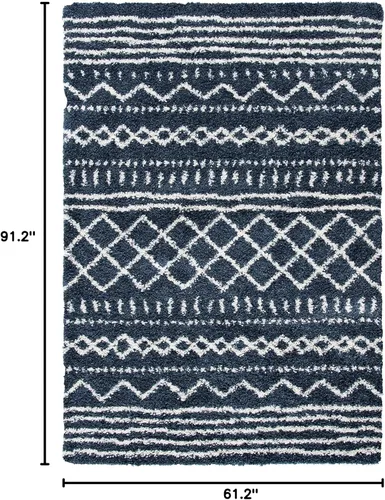Miniatura 2 de SAFAVIEH Colección Arizona Shag ASG741L Tapete de área, 1.6 pulgadas de grosor, diseño marroquí, no desprende pelusa, de fácil cuidado, para sala