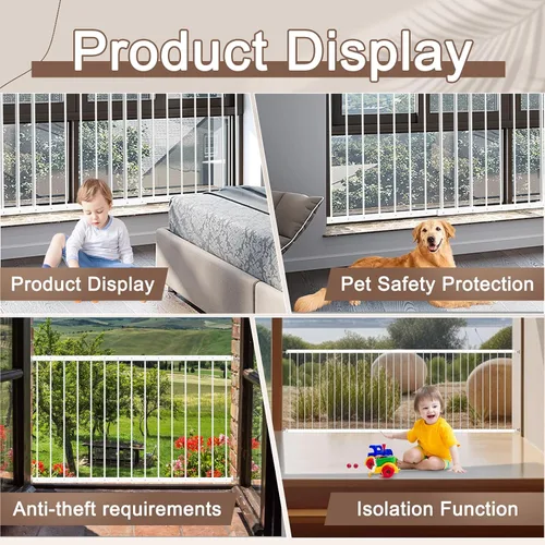 Miniatura 8 de Fairy Baby Protectores de ventana para niños y niños, ajustable de 36.3 a 61.4 pulgadas, protector de ventana de seguridad para niños que evita